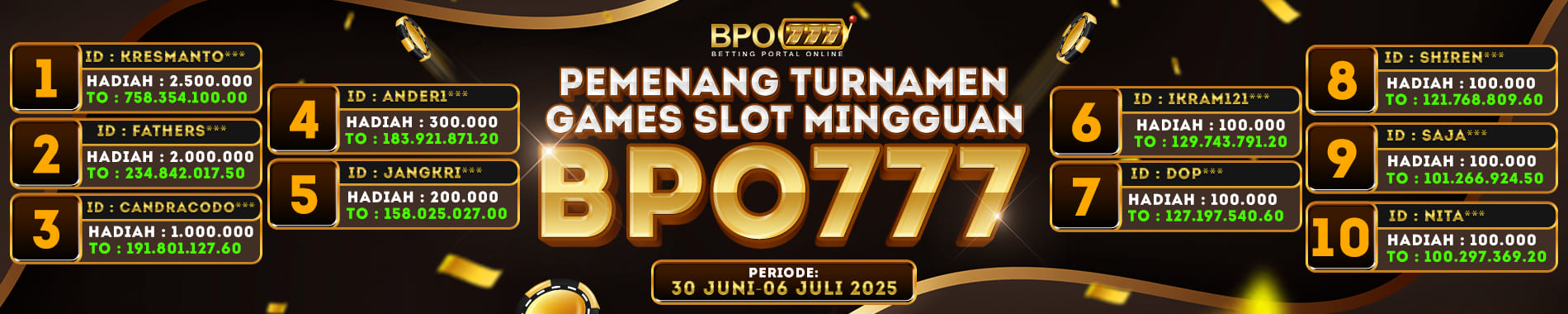 Bonus Turnamen BPO777